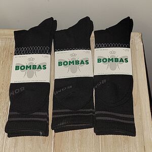 Bombas XL Mens Ribbed  Black Socks - 3 pairs